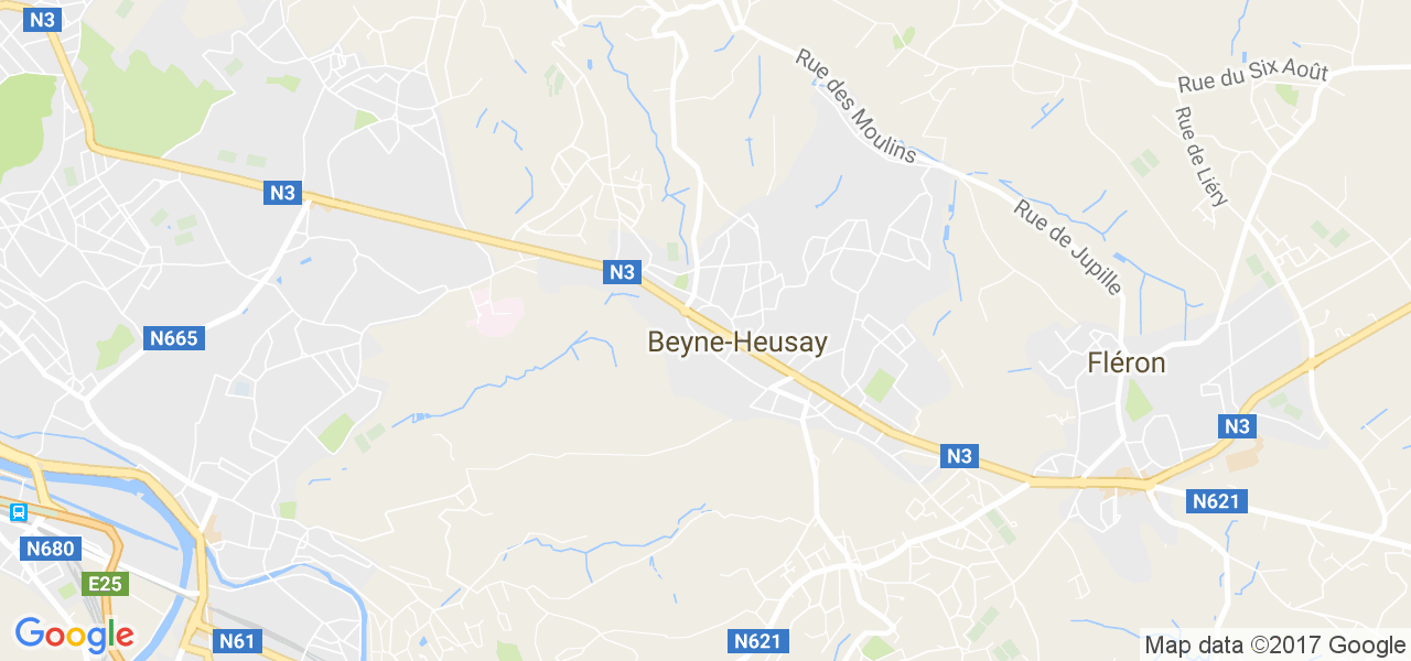 map de la ville de Beyne-Heusay