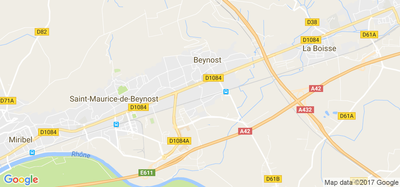 map de la ville de Beynost