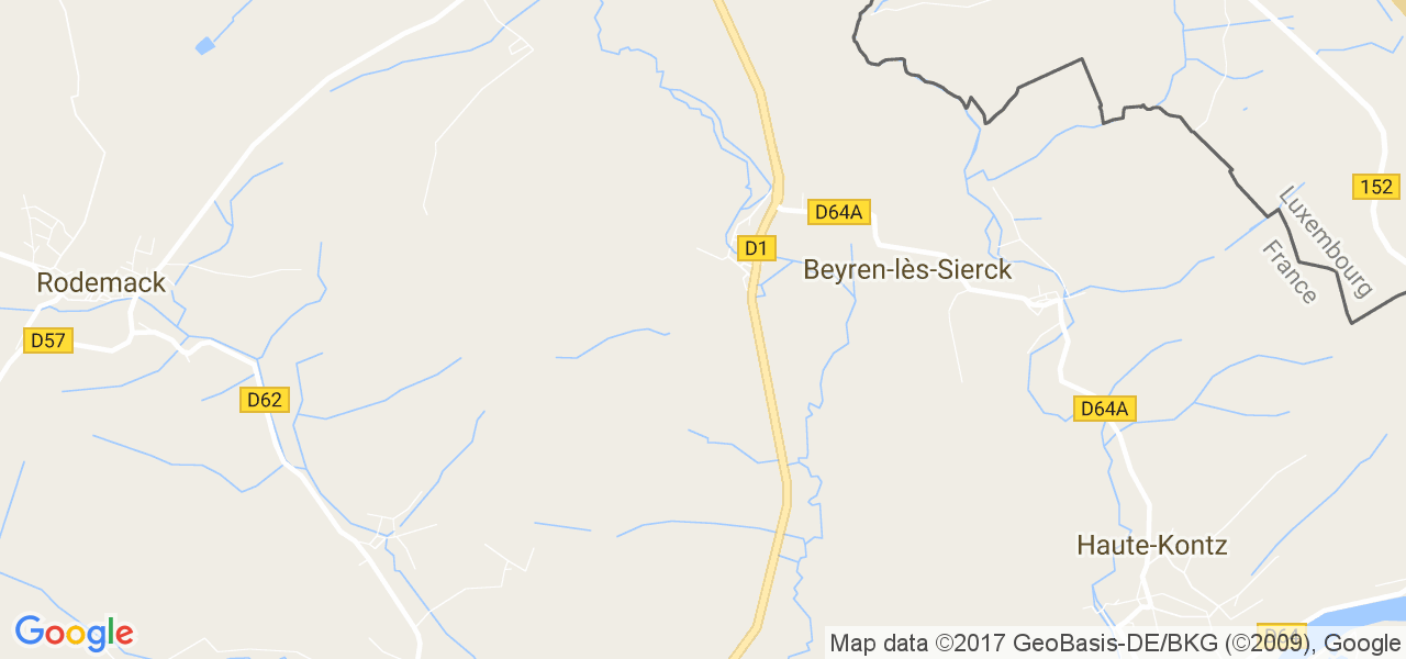 map de la ville de Beyren-lès-Sierck