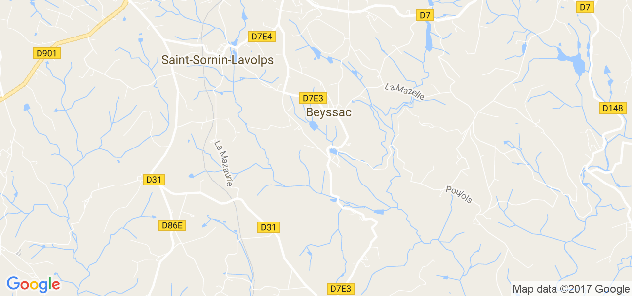 map de la ville de Beyssac