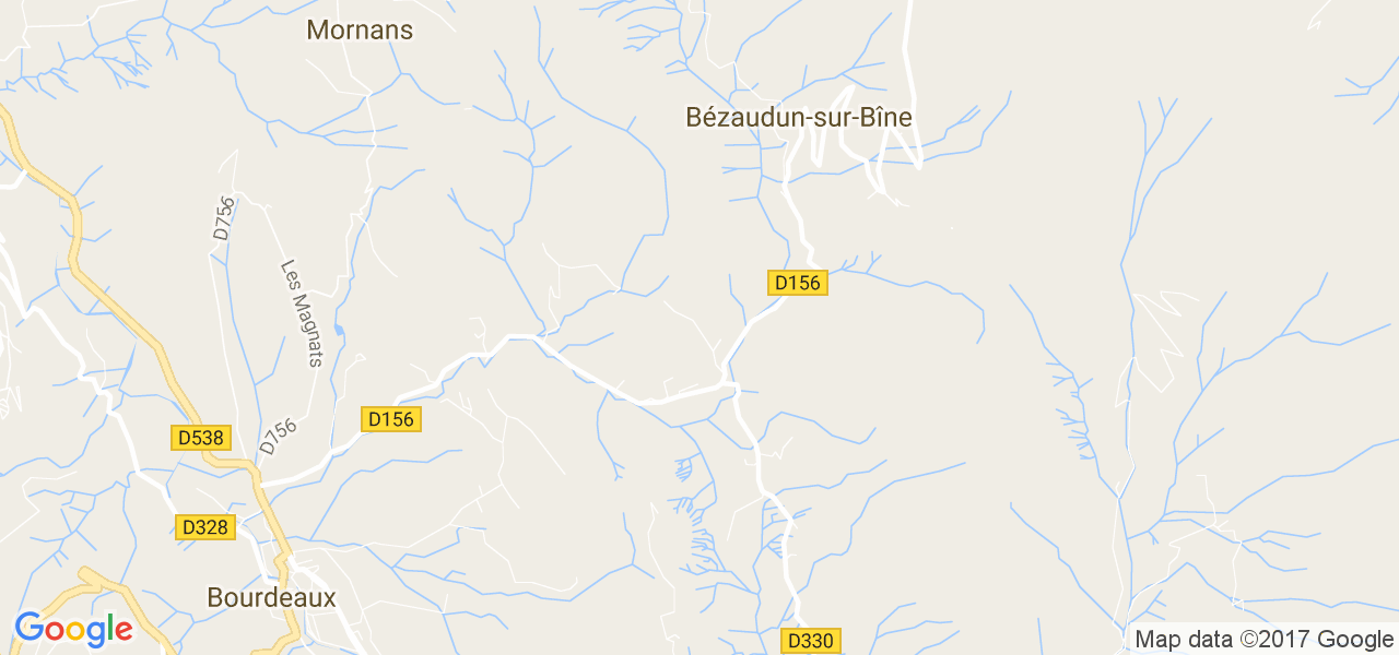 map de la ville de Bézaudun-sur-Bîne