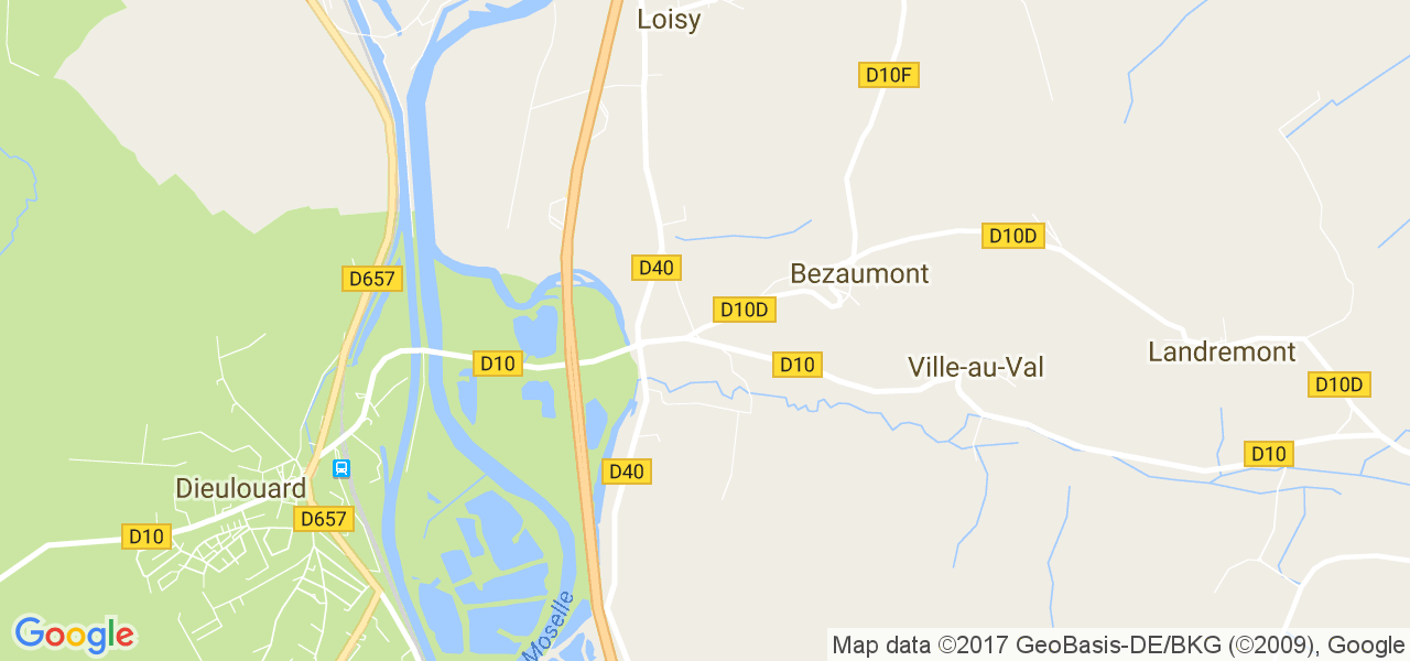 map de la ville de Bezaumont