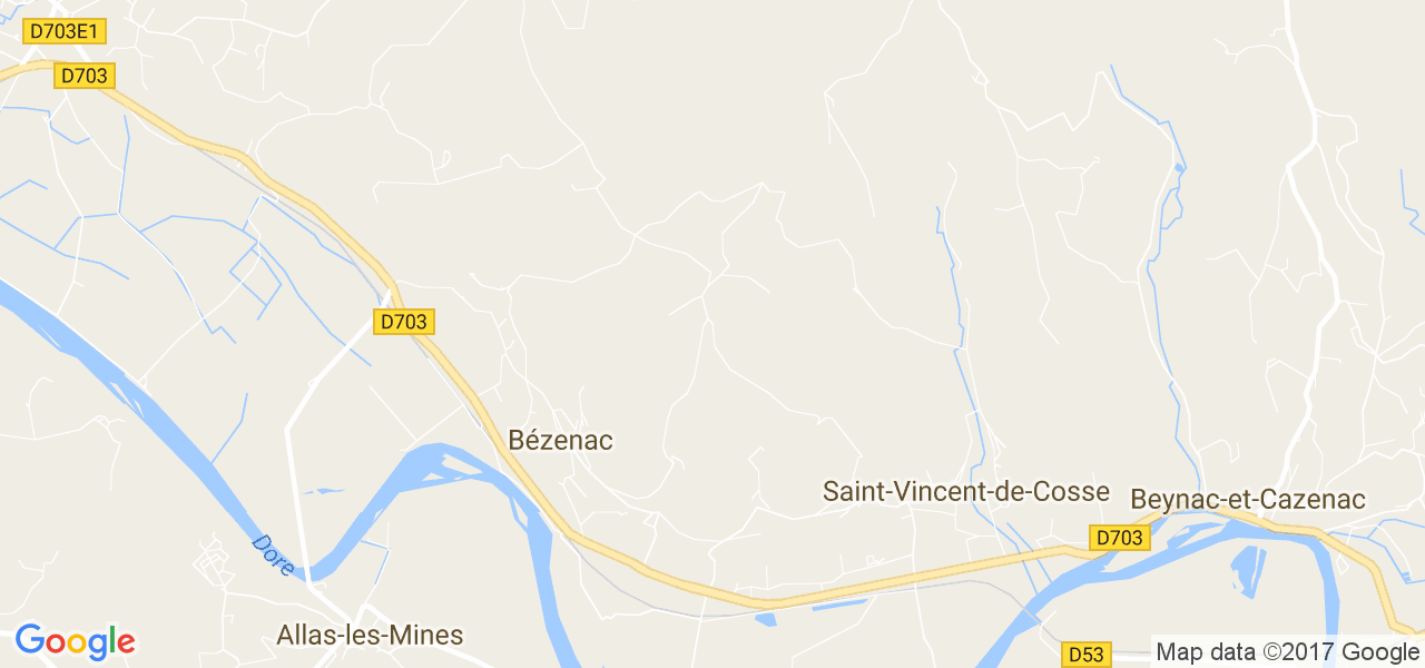 map de la ville de Bézenac