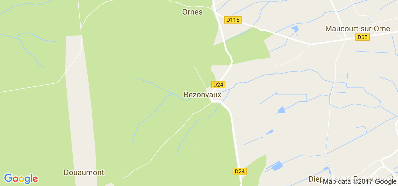 map de la ville de Bezonvaux