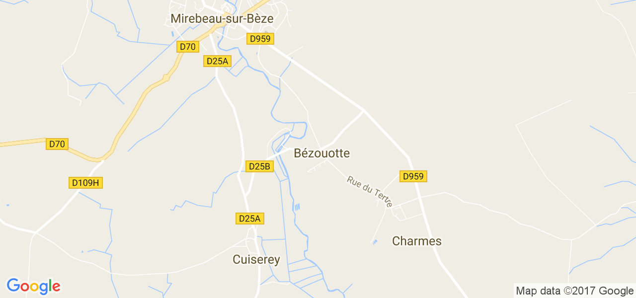 map de la ville de Bézouotte