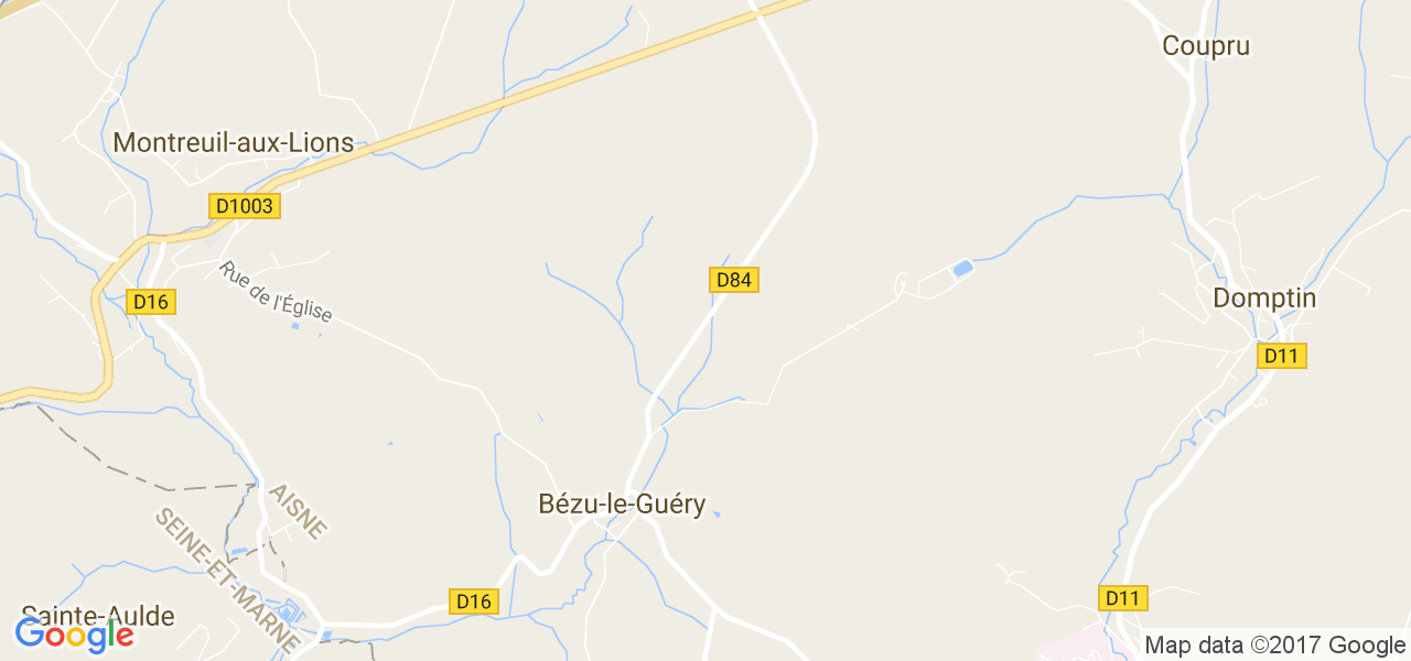 map de la ville de Bézu-le-Guéry