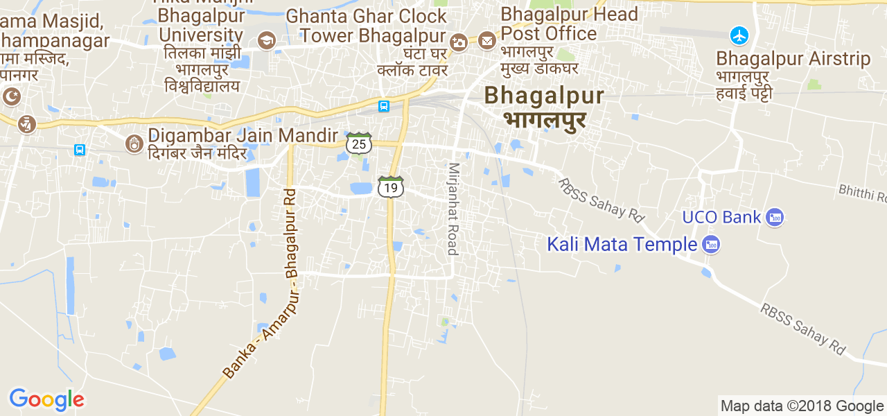 map of the city of Bhagalpur