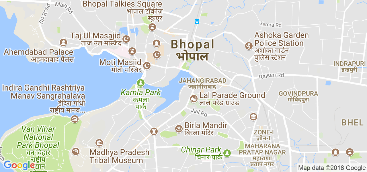 map of the city of Bhopal