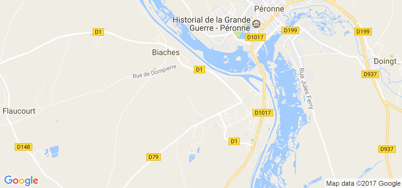 map de la ville de Biaches