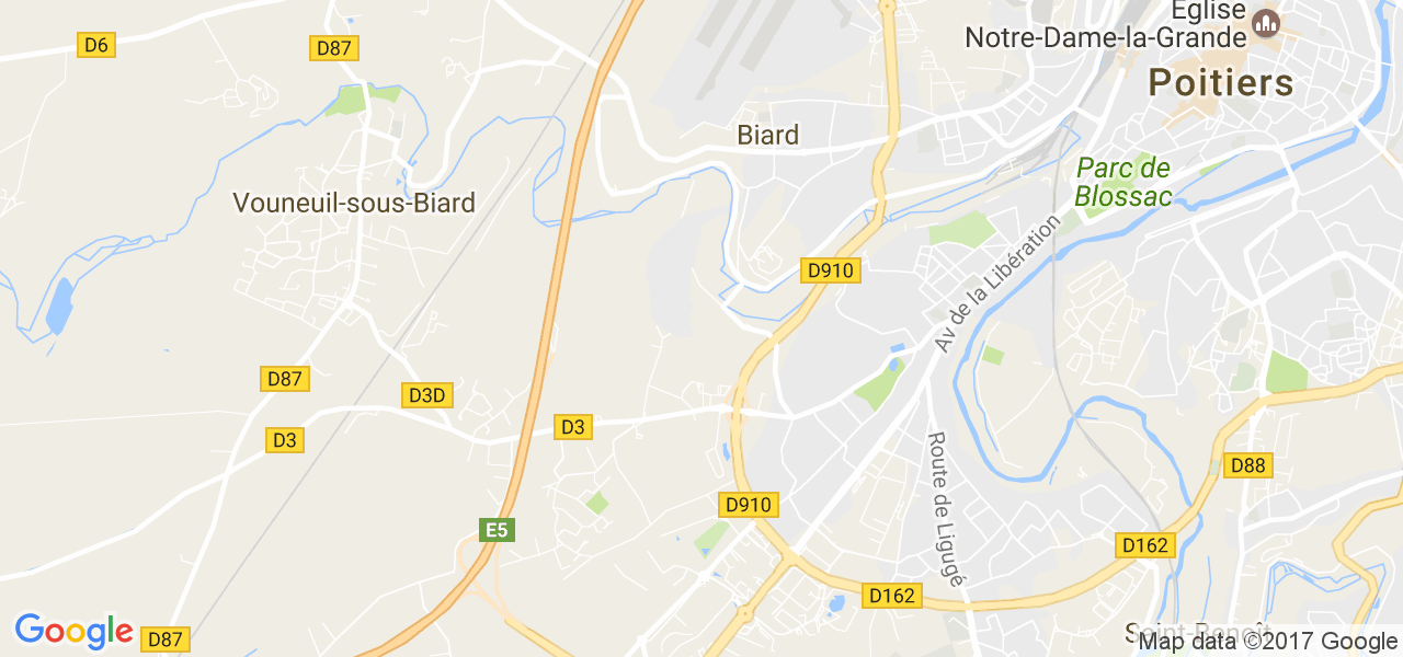 map de la ville de Biard