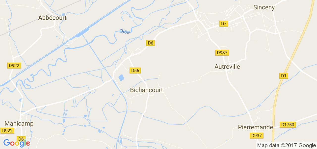 map de la ville de Bichancourt