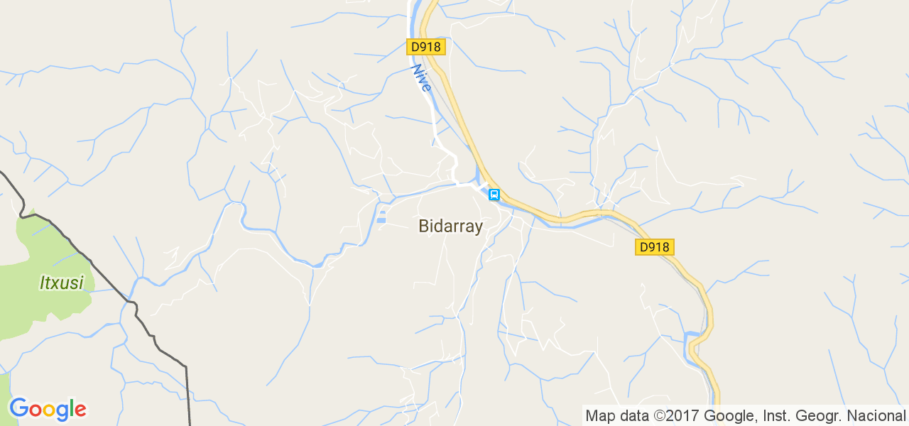 map de la ville de Bidarray