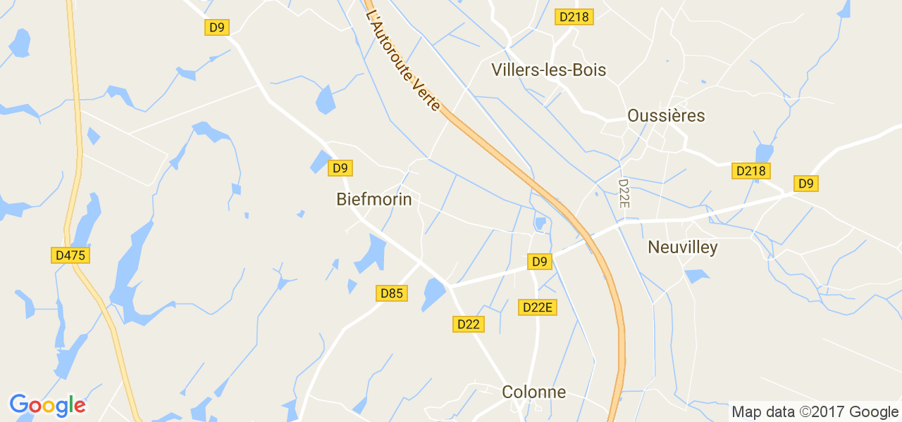 map de la ville de Biefmorin