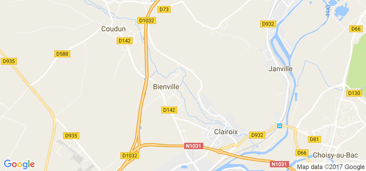 map de la ville de Bienville