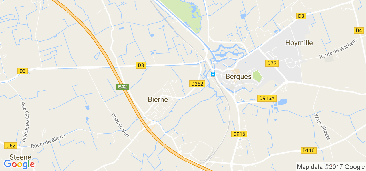 map de la ville de Bierné