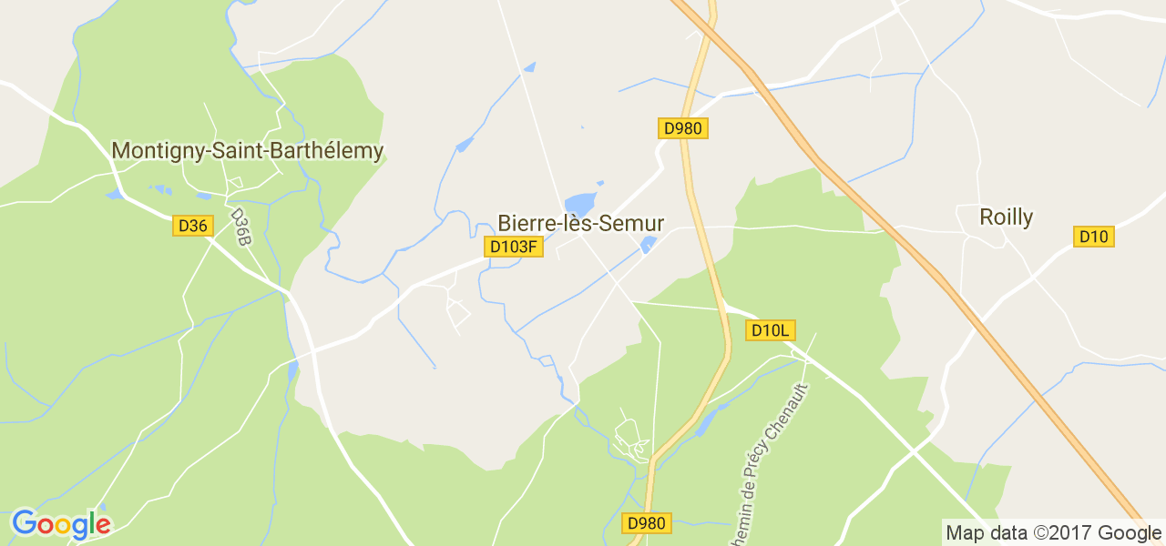 map de la ville de Bierre-lès-Semur