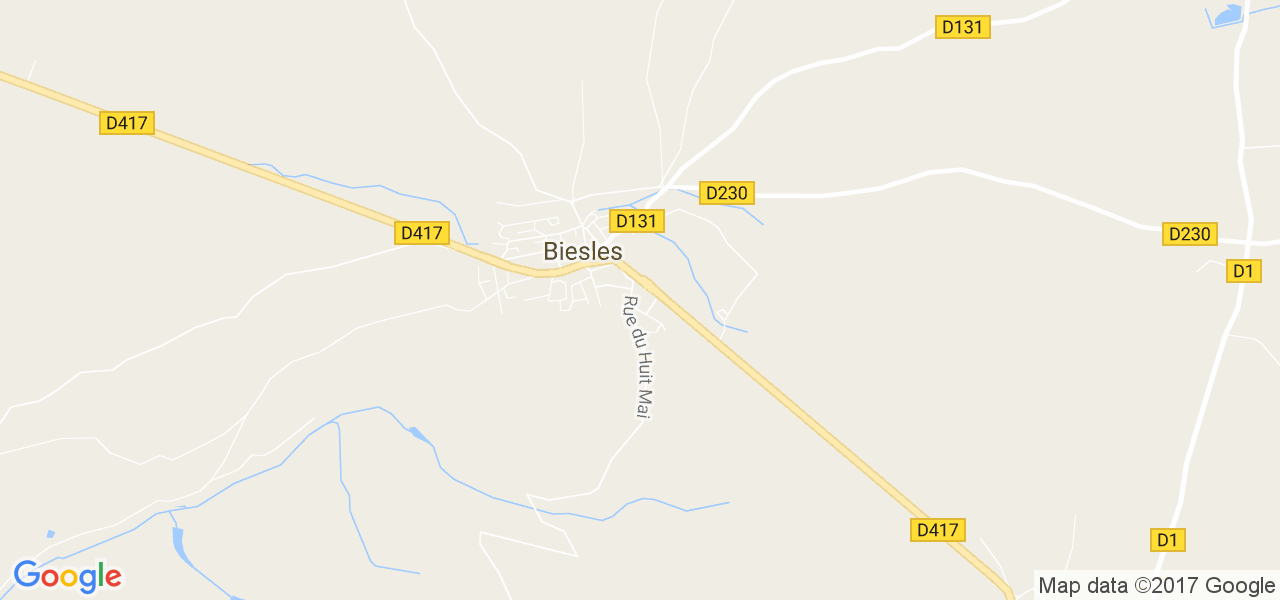 map de la ville de Biesles