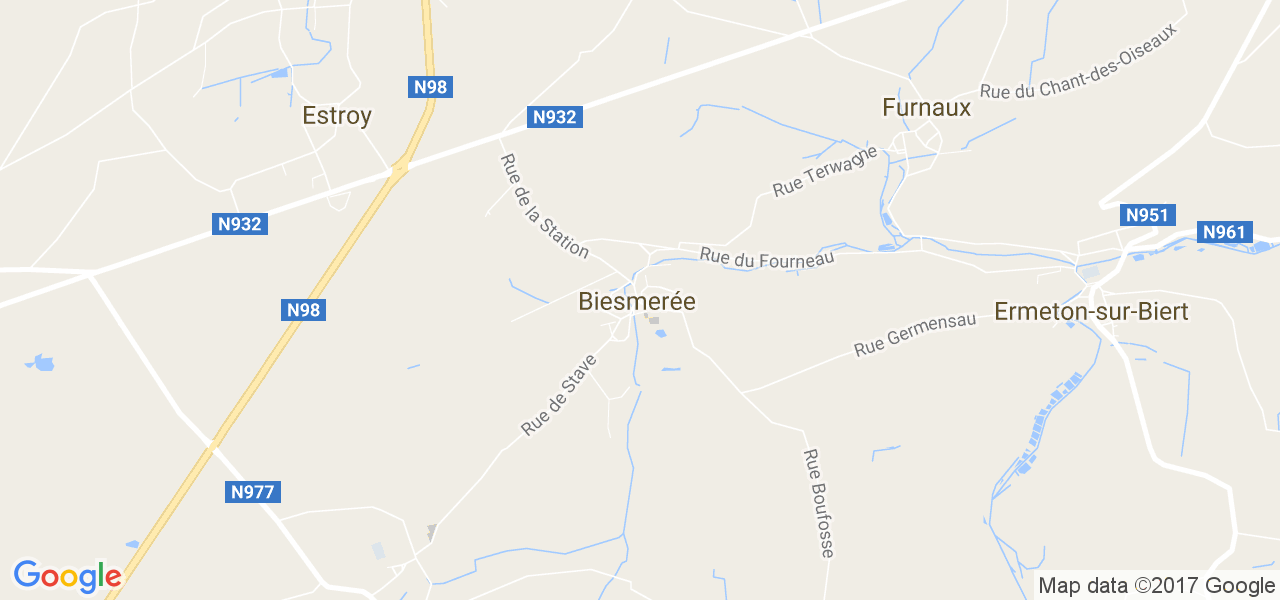 map de la ville de Biesmerée