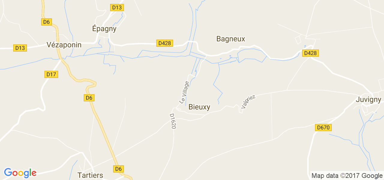 map de la ville de Bieuxy