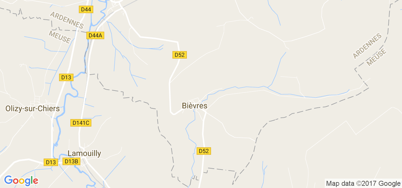 map de la ville de Bièvres