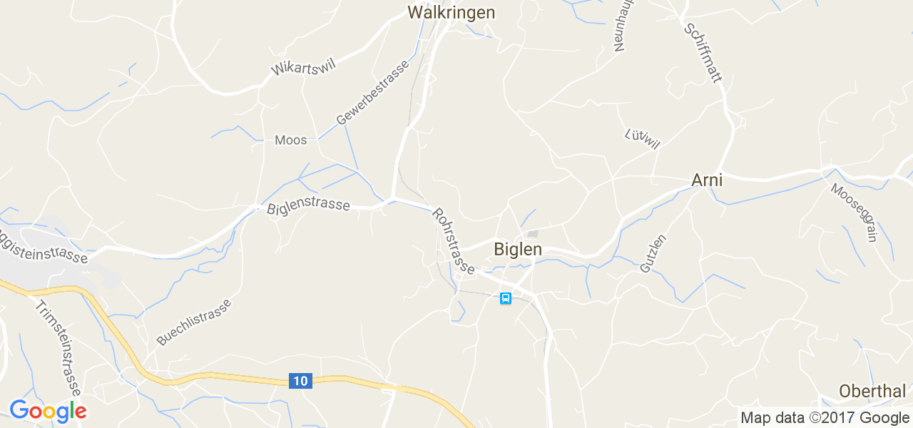 map de la ville de Biglen