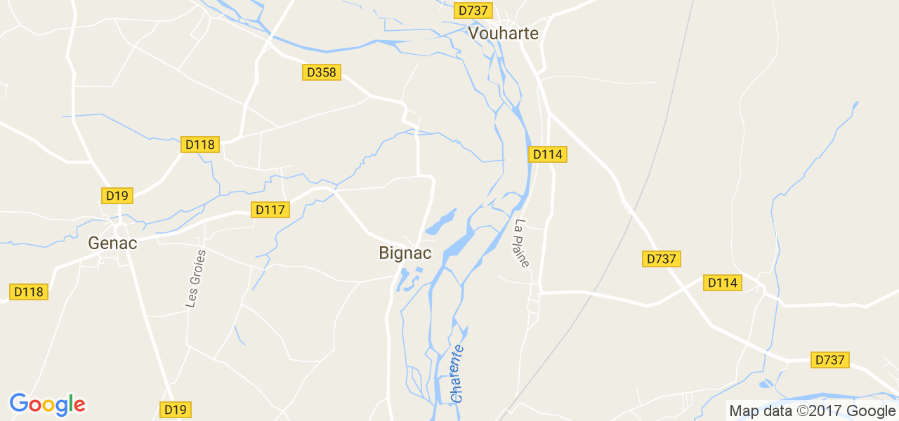 map de la ville de Bignac