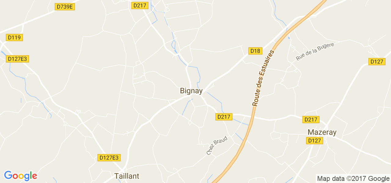 map de la ville de Bignay