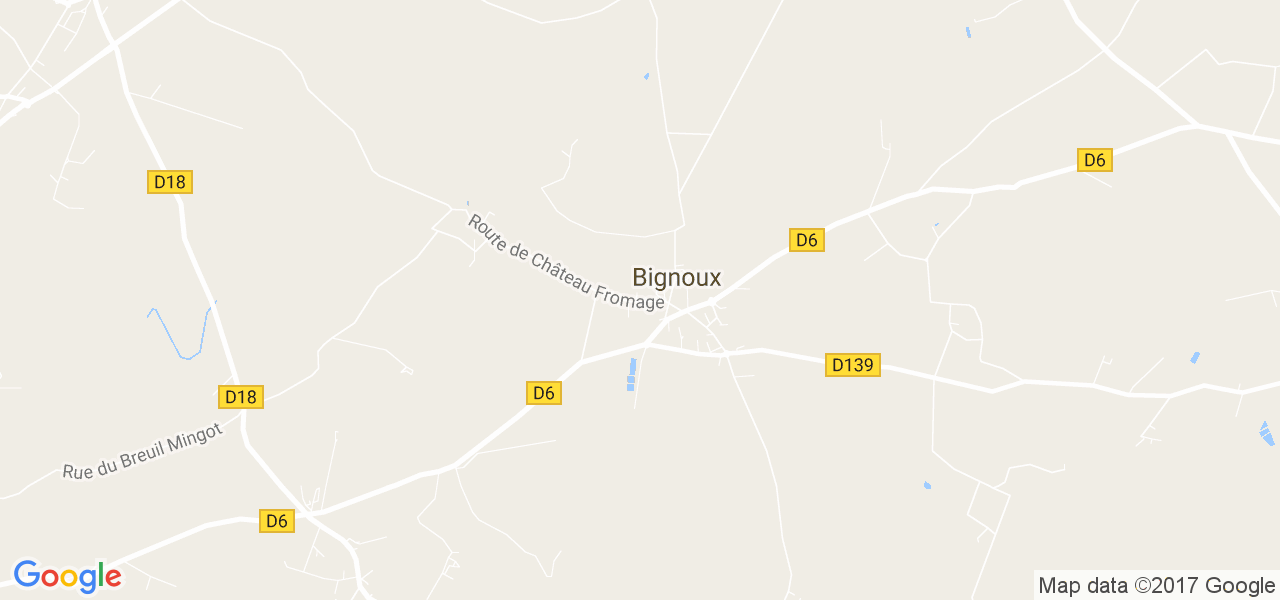 map de la ville de Bignoux