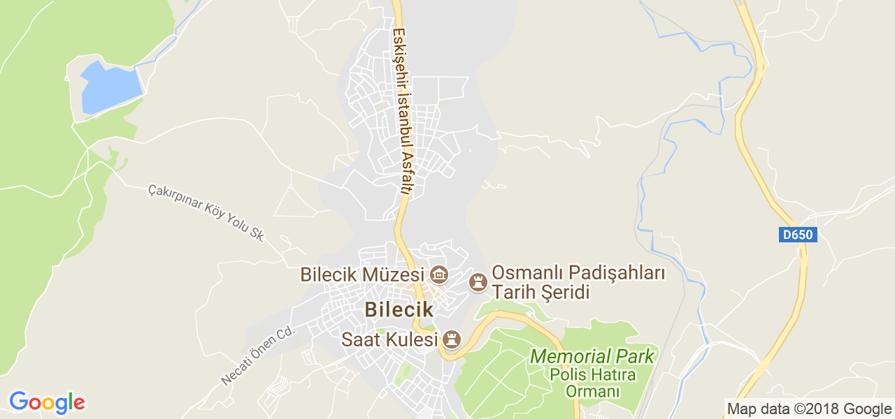 map of the city of Bilecik