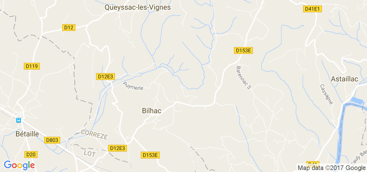 map de la ville de Bilhac