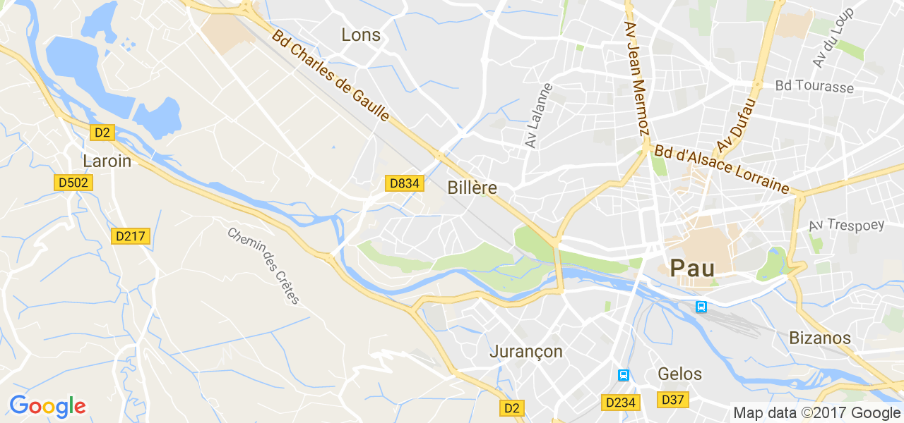 map de la ville de Billère