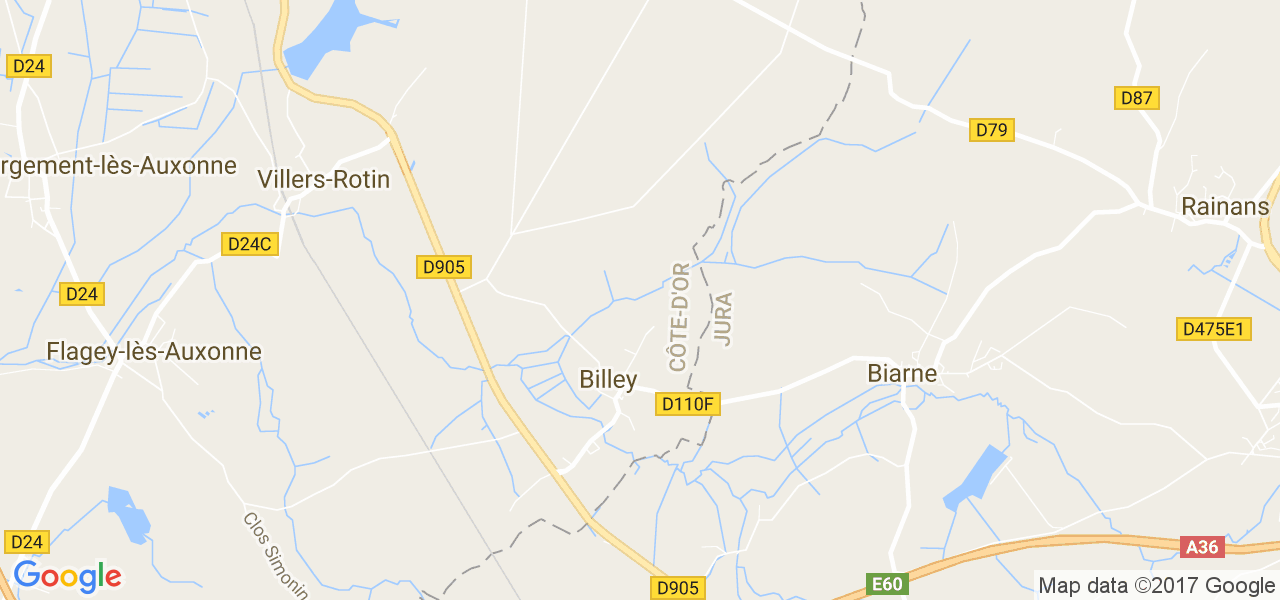 map de la ville de Billey