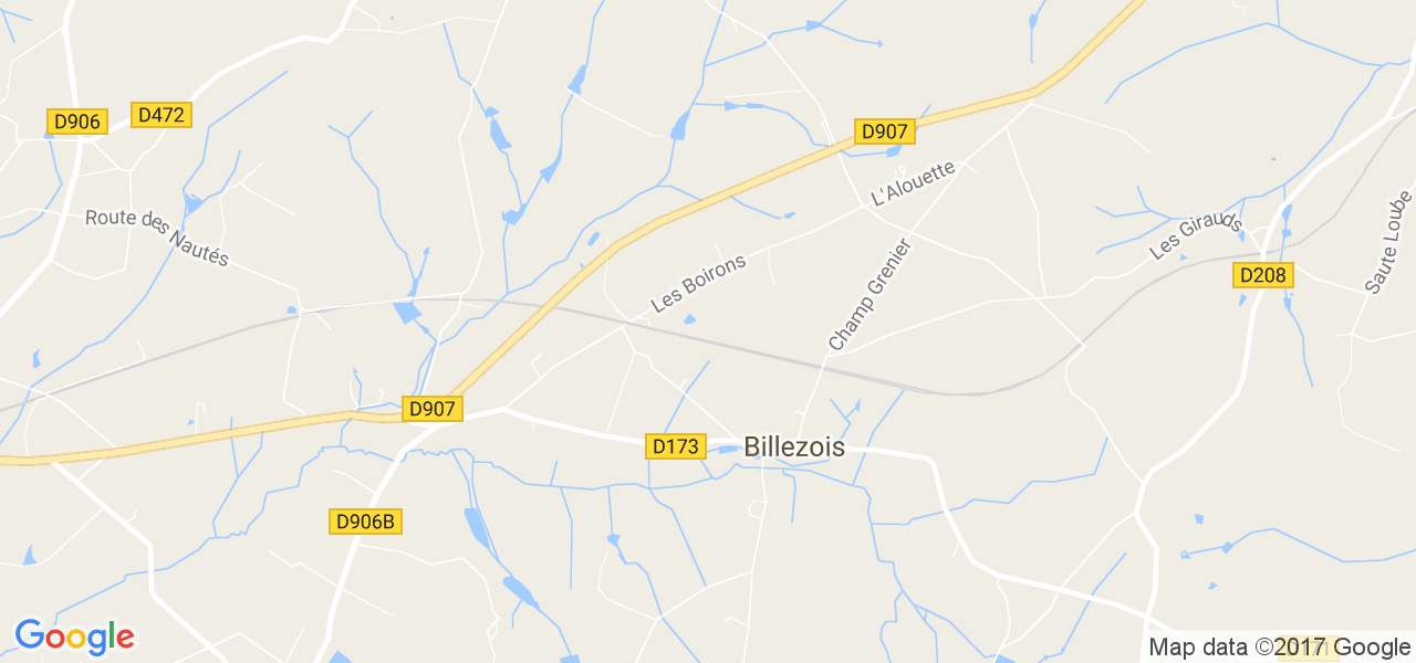 map de la ville de Billezois