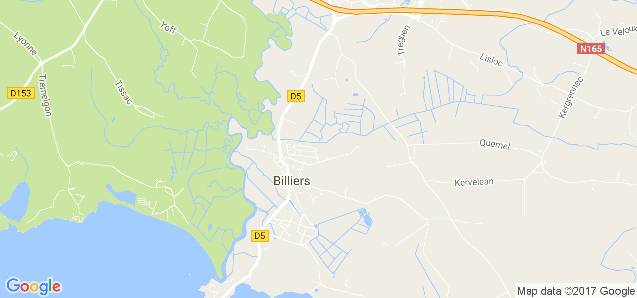 map de la ville de Billiers