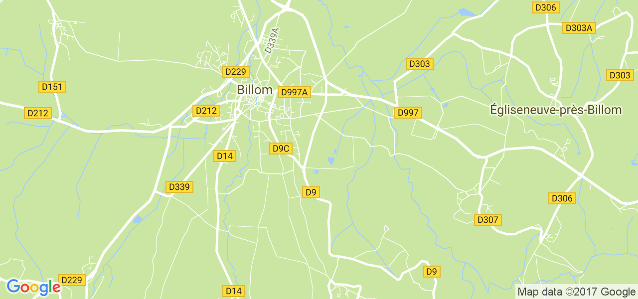 map de la ville de Billom