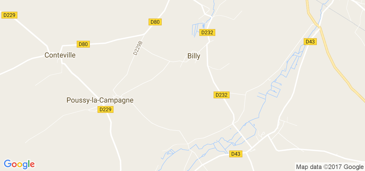 map de la ville de Billy