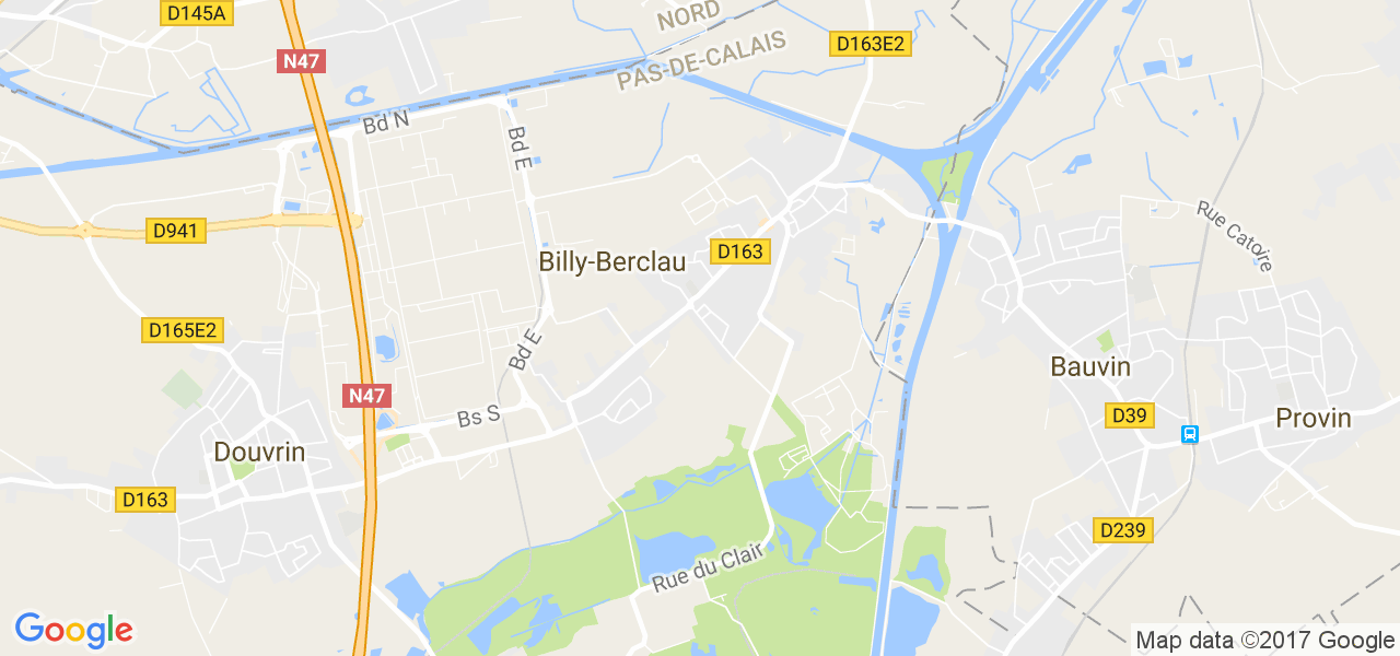 map de la ville de Billy-Berclau