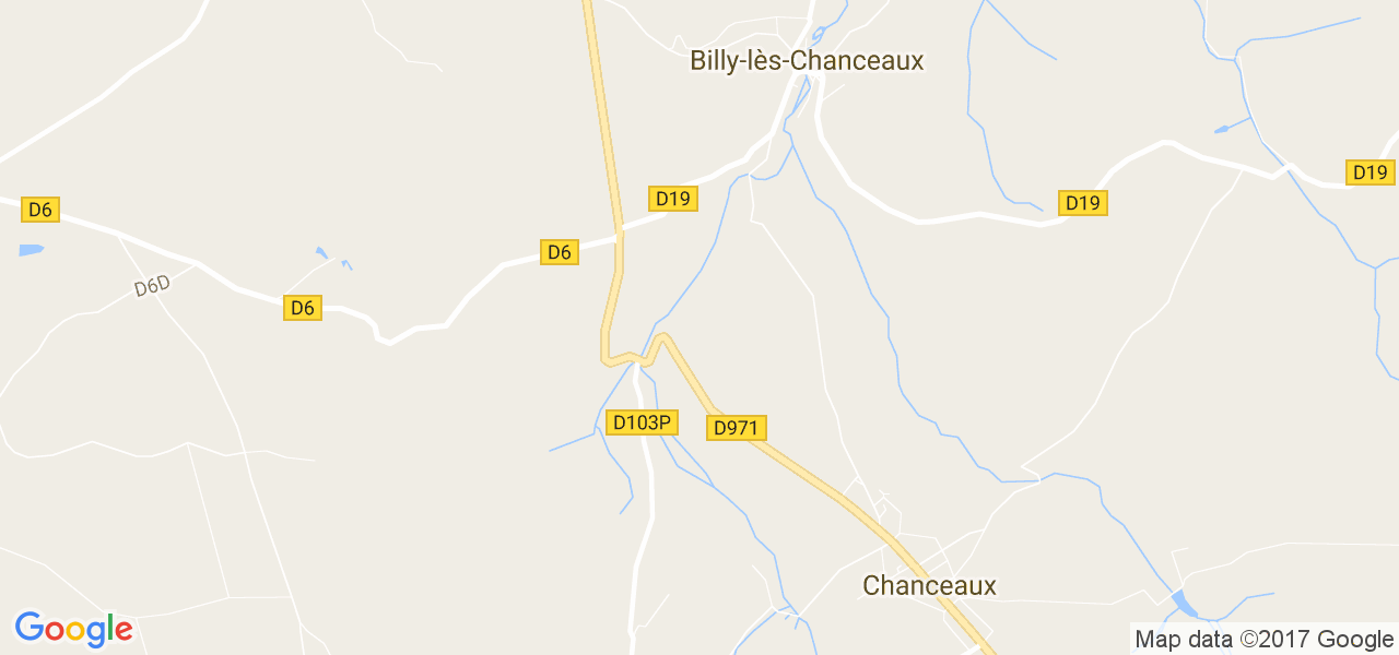 map de la ville de Billy-lès-Chanceaux