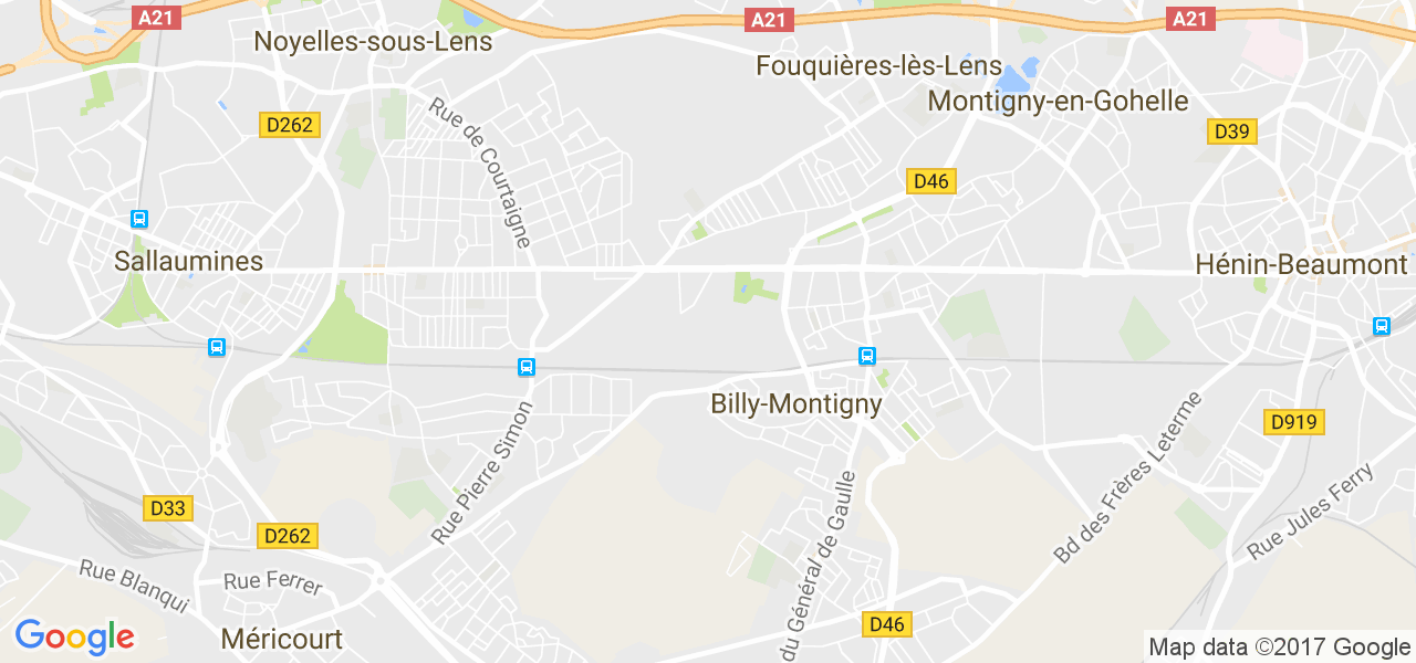 map de la ville de Billy-Montigny