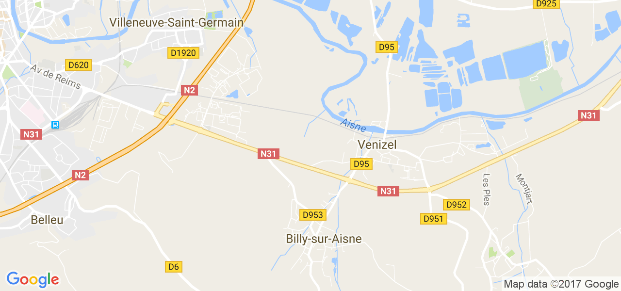 map de la ville de Billy-sur-Aisne