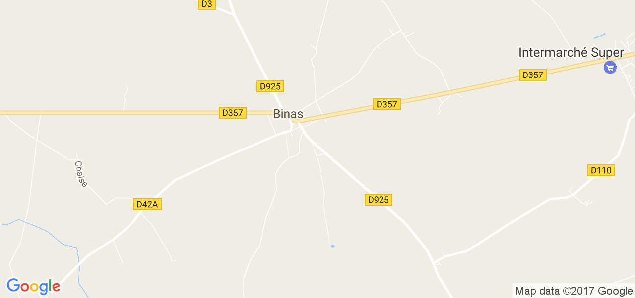 map de la ville de Binas