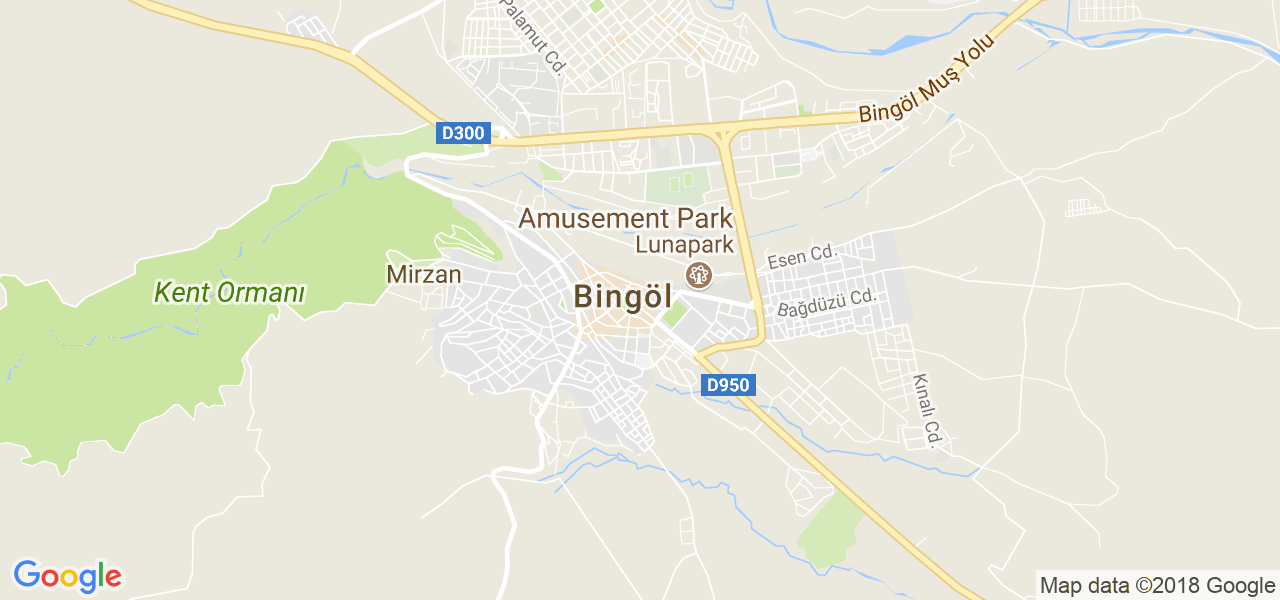 map of the city of Bingol