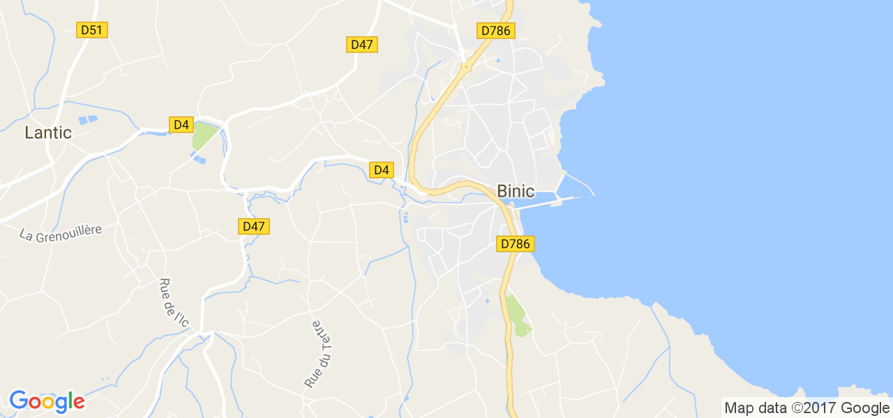 map de la ville de Binic