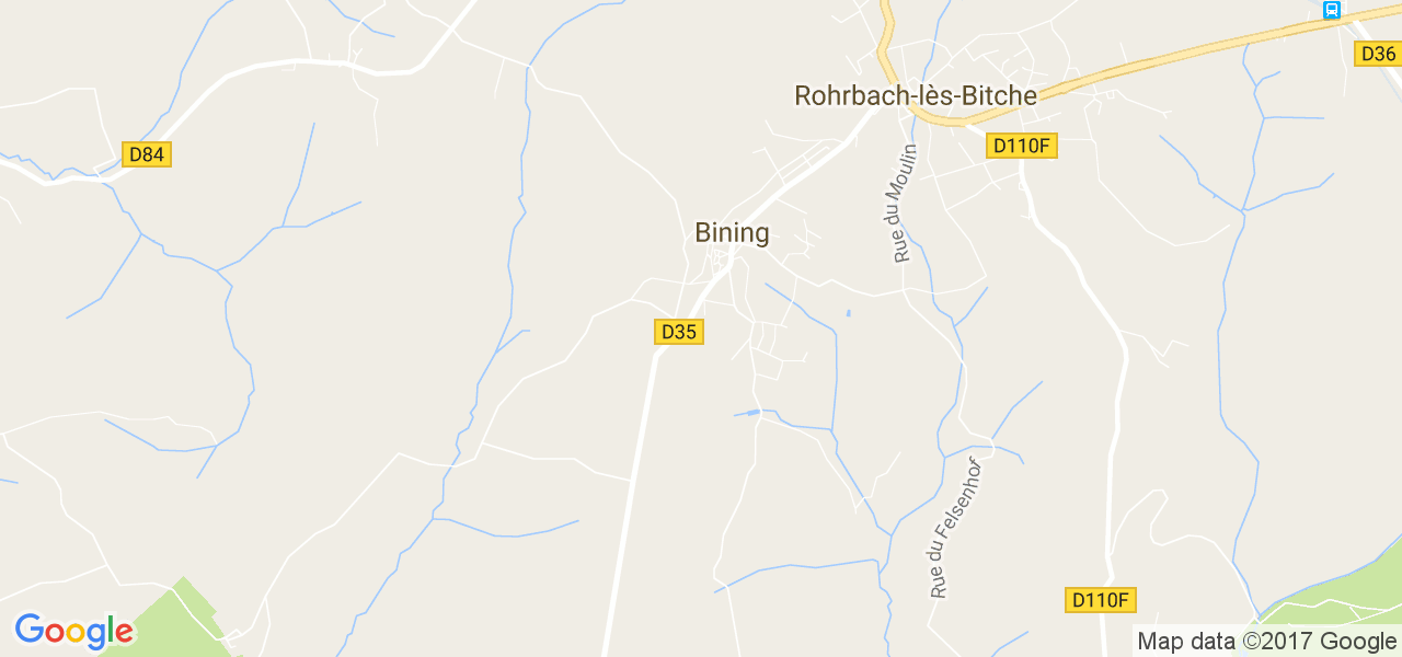 map de la ville de Bining