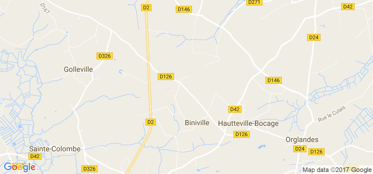 map de la ville de Biniville