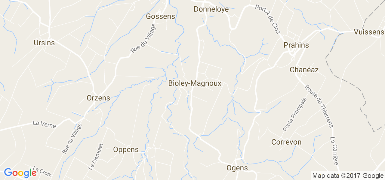 map de la ville de Bioley-Magnoux