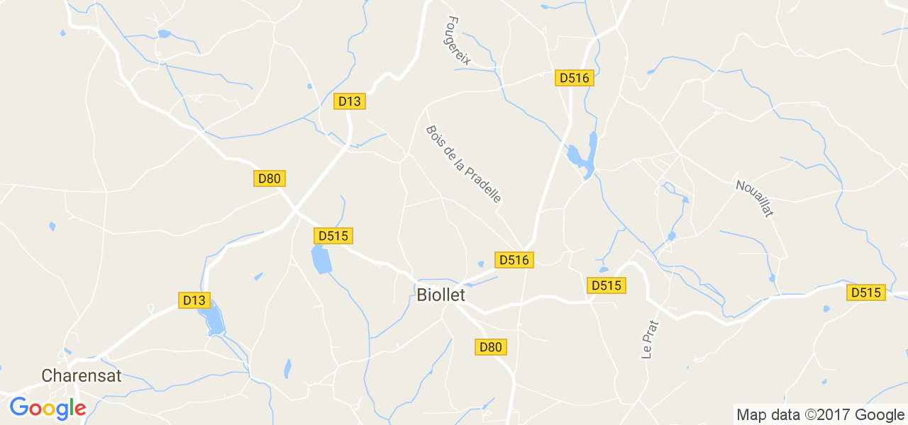 map de la ville de Biollet