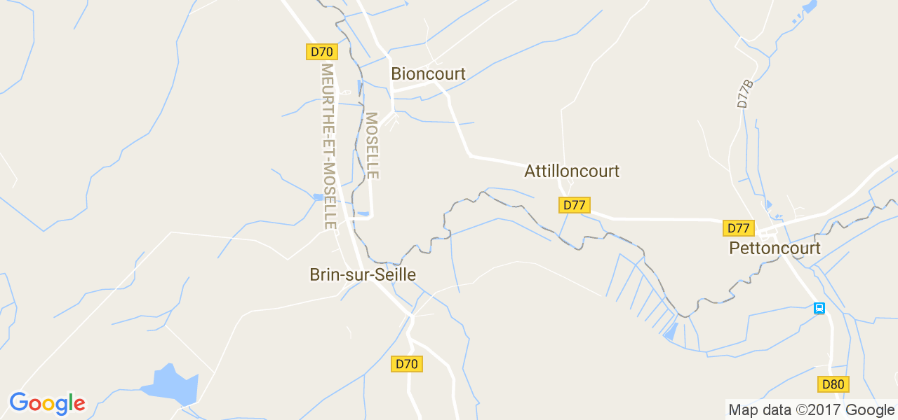 map de la ville de Bioncourt