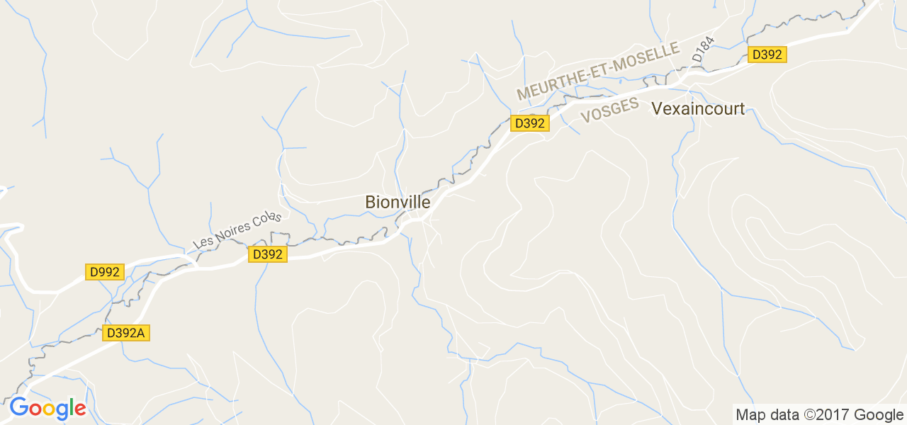 map de la ville de Bionville