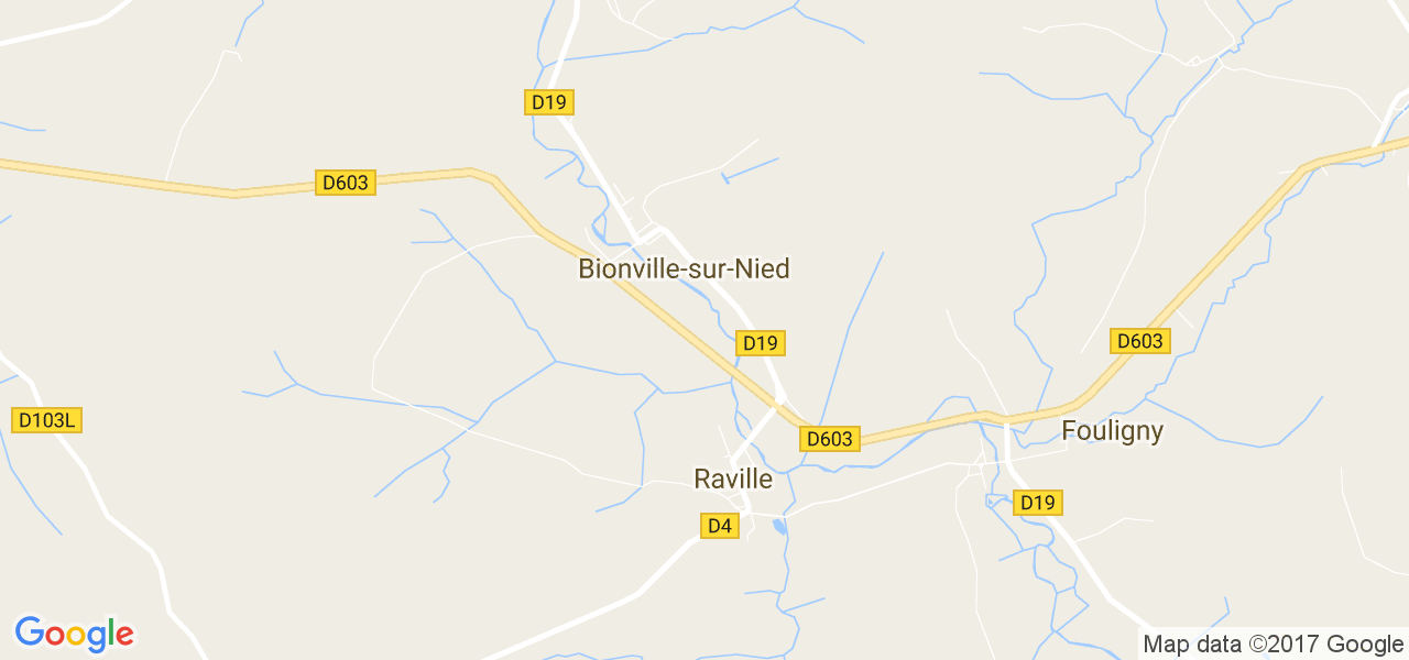 map de la ville de Bionville-sur-Nied